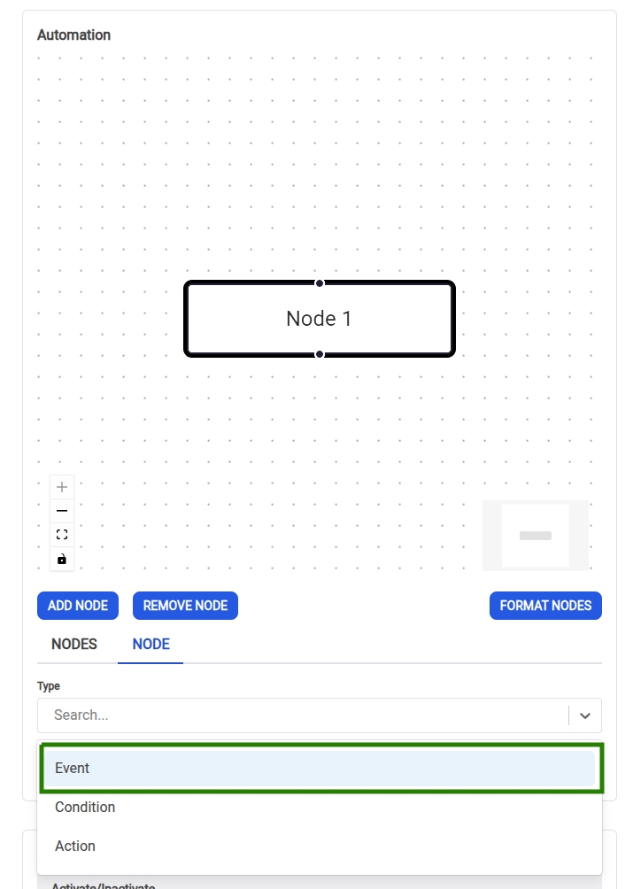 Escolher Nodo para Evento